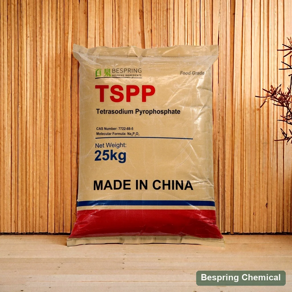 Food grade TSPP bag labelled tetrasodium pyrophosphate and 25 kg
